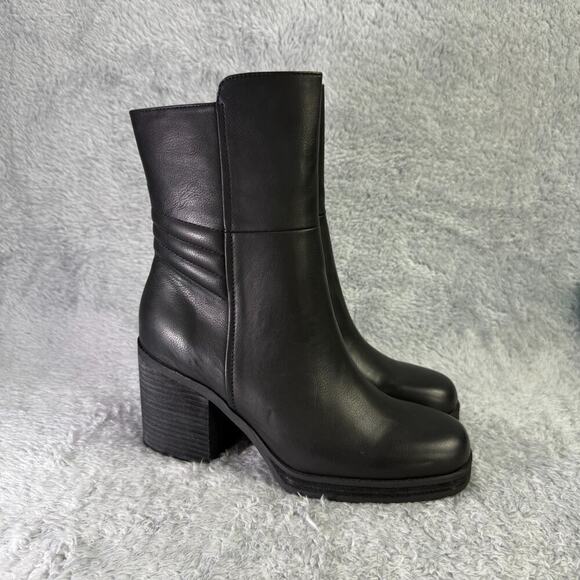 Kork Ease Korks Moergan Ankle Boots Black Stacked Block Heel Women's Size 11 - Picture 1 of 12